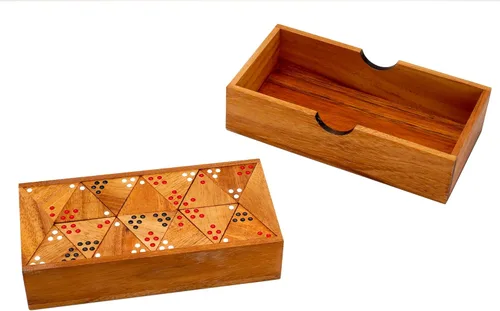 Miniatura 9 de BSIRI Juego de dominó triangular de madera, juego de azulejos triangulares, estrategia para adultos, juegos de mesa clásicos de dominó y familia