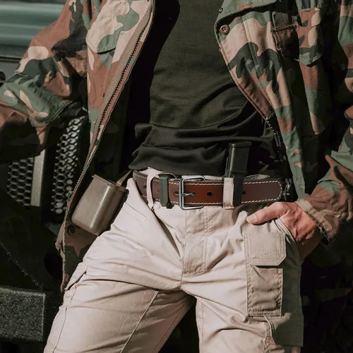 Miniatura 12 de Cinturón de cuero para pistola para hombre, cinturón resistente de 1.5 pulgadas para trabajo CCW
