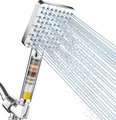 Miniatura 17 de Cobbe Cabezal de ducha con filtro de mano, cabezal de ducha de alta presión de 7 modos con filtros para agua dura, elimina el cloro, reduce la 3.