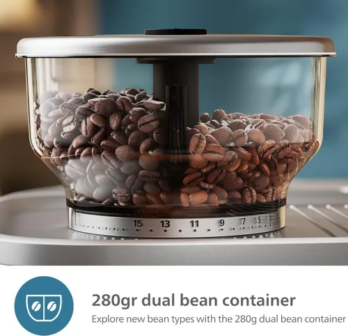 Miniatura 5 de Máquina de Espresso Semi Automática PHILIPS Barista Brew - Botón para Espresso Simple y Doble + Americano, Contenedor Dual de 280g para Dos Tipos