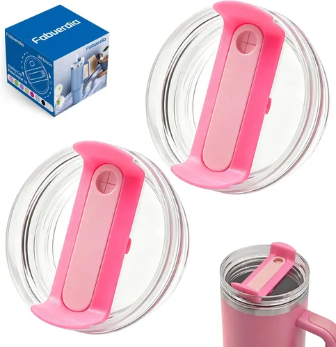 Miniatura 23 de Tapa de repuesto para vaso de 40 onzas compatible con Stanley Quencher, paquete de 2 fundas transparentes a prueba de derrames para accesorios