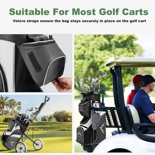 Miniatura 5 de UNIHIMAL Bolsa de carrito de golf de 14 vías con divisor de longitud completa, bolsa de golf de piel sintética de alta calidad con parte superior