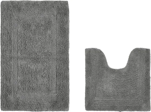 Miniatura 46 de Better Trends Alfombra de Inodoro en Forma de U Cubierta de Asiento de Inodoro de Lujo 100% Algodón Absorbente de Agua, Cubierta de Tapa Reversible