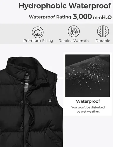 Miniatura 4 de Wantdo Chalecos acolchados para mujer, chaleco de invierno grueso, chaleco de burbujas cálido, abrigo de invierno