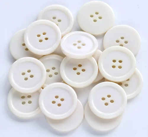 GANSSIA Botones de 1 pulgada (25mm) redondos de 4 agujeros para costura, botón de color beige de respaldo plano, para manualidades DIY, paquete de