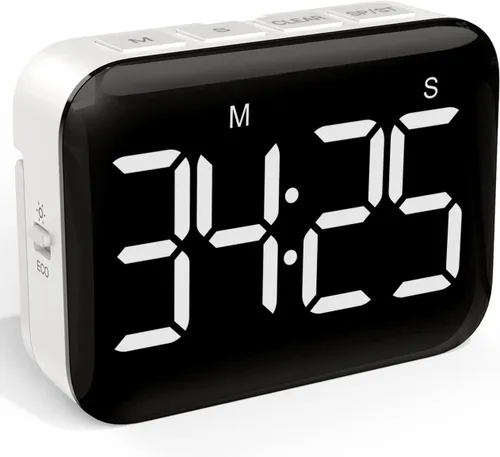 VOCOO - Temporizador magnético de cocina para cocinar con cuenta regresiva ascendente y descendente, temporizador digital con batería y pantalla