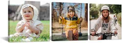 Miniatura 11 de CCWACPP Arte personalizado en lienzo con 3 fotos de retratos familiares de perros para boda, impresiones en lienzo, póster personalizado, decoración