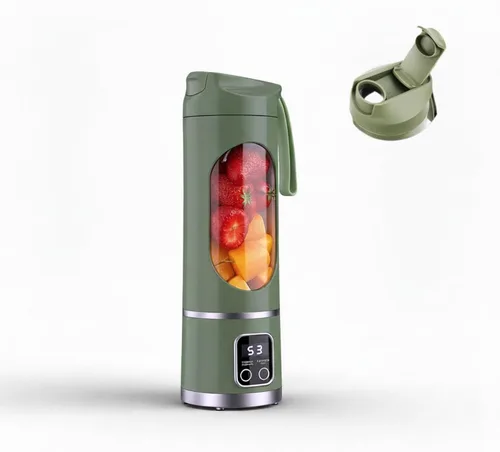 Licuadora/exprimidor portátil, 12 cuchillas, máquina inalámbrica de batidos, 15.2 onzas con potencia de trituración de hielo, recargable por USB-C,