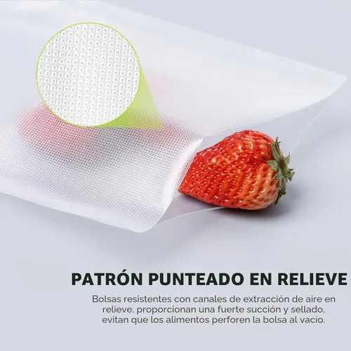 Miniatura 5 de Bonsenkitchen Bolsas selladoras al vacío precortadas, 200 unidades tamaño cuarto de galón de 8 x 12 pulgadas, sin BPA, bolsa selladora al vacío