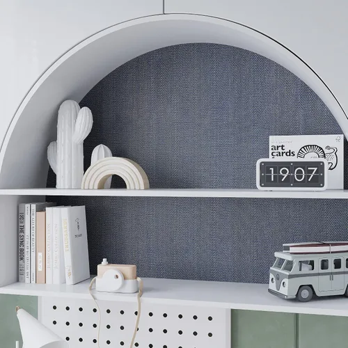 Miniatura 6 de VEELIKE Papel tapiz de tela sintética con textura de 15.7 x 118 pulgadas, papel tapiz autoadhesivo de tela impermeable, papel de contacto