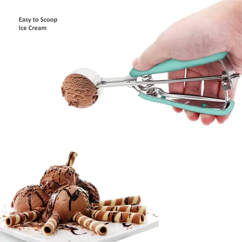 Miniatura 6 de Juego de Cuchara de Galletas, 3 Piezas Cuchara de Helado, Juego de 3 Cucharas de Galletas para Hornear, Cuchara de Galletas de Acero Inoxidable 18/8