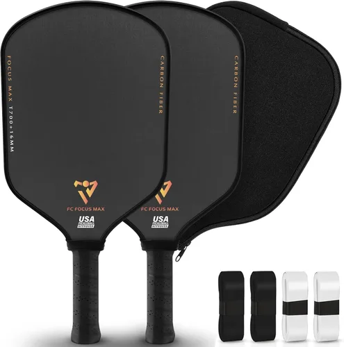 Miniatura 10 de T700 Carbon Fiber Pickleball Paddle, Pickleball Set 16mm Pickle Ball Rackets with CMS Matte Surface Lightweight Honeycomb Core & Durable Edge Frame