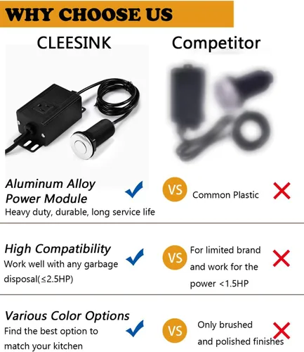 Miniatura 2 de Kit de interruptor de aire para la parte superior del fregadero, pieza de triturador de basura de CLEESINK