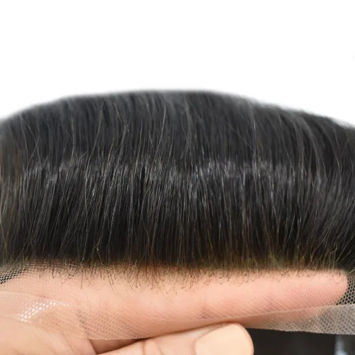 Miniatura 6 de Mens Toupee Hair Replacement System For Men Durable Fine Mono Hair Piece For Men Toupee For Men Real 100% Human Hair System Protesis Capilar Para