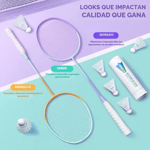 Miniatura 6 de HIRALIY Badminton Rackets Set for Backyards, Badminton Set, Includ 2/4 Rackets, 6/12 Birdies, 1 Carrying Bag, Outdoor Game for Adult Family Beginner