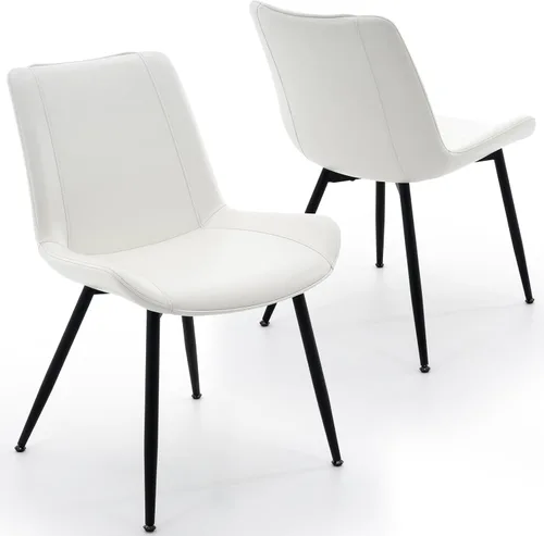 Miniatura 11 de Brage Living Juego de 2 sillas de comedor de piel sintética, modernas, sin brazos, para cocina, comedor, sillas laterales tapizadas con patas