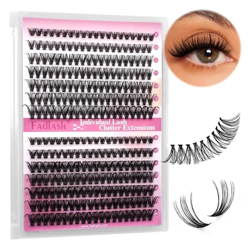 Miniatura 12 de Extensiones de pestañas en racimo 20D, bandeja mixta con pestañas individuales en racimo, de visón negro, para colocar en casa, maquillaje