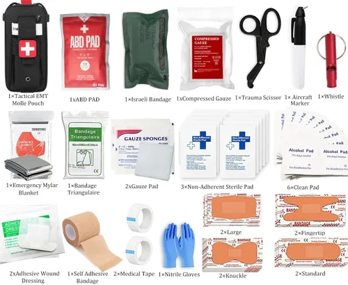 Miniatura 2 de Kit Médico de Trauma Kit de Control de Sangrado, Kits de Primeros Auxilios de Supervivencia de Emergencia EMT IFAK Kit Médico para Control