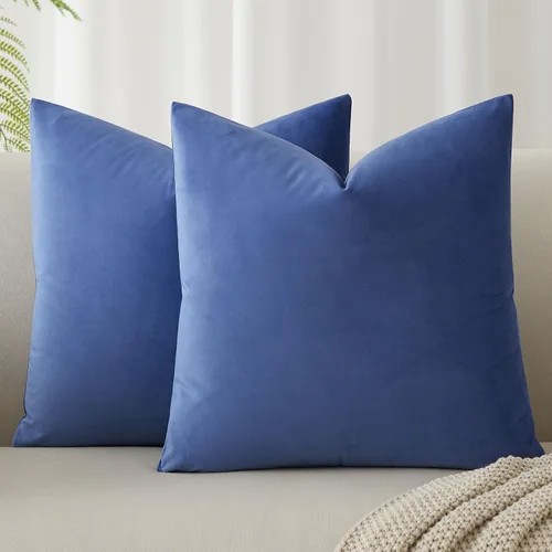Miniatura 94 de Juspurbet - Juego de 2 fundas decorativas de terciopelo para cojines, fundas suaves para sofá, cama o sillón con cremallera oculta, para sala