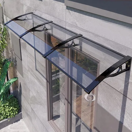 Toldo curvado para ventana de puerta, toldo arqueado para puerta delantera, toldo de puerta silenciosa y autolimpiante, cubierta de policarbonato