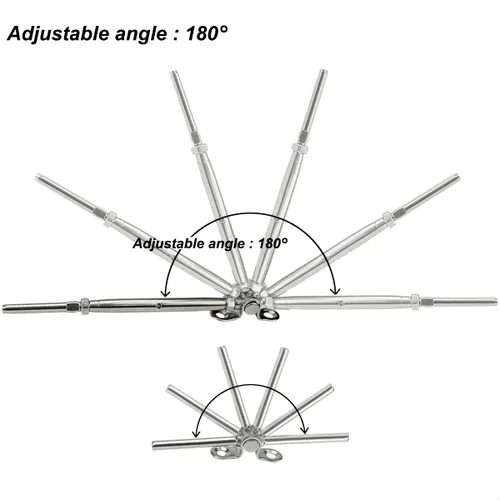 Miniatura 3 de Kit de herramientas de barandilla de cable de acero inoxidable, 20 pares para sistema de barandilla de cable 3/16, ángulo ajustable, grado marino