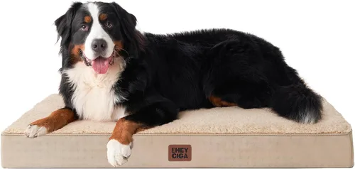 Miniatura 12 de EHEYCIGA Cama ortopédica de espuma para perros grandes, 35 pulgadas de largo x 23 pulgadas de ancho x 3.5 pulgadas de alto, gris claro