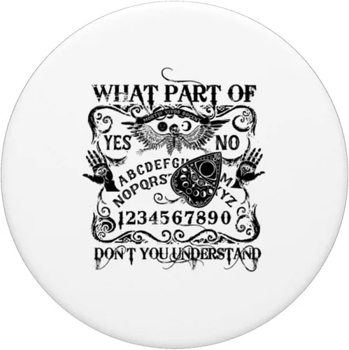 Miniatura 3 de Divertido tablero Ouija dice no con calavera alada y gótico mal de ojo PopSockets PopGrip intercambiables