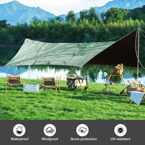 Miniatura 7 de Pattiumo Lona impermeable de 8 x 10 pies y 14 mil de lona resistente multiusos, cubierta protectora impermeable, resistente a los rayos UV, todo
