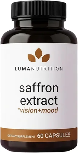 Luma Nutrition Cápsulas de extracto de azafrán – Suplementos de azafrán premium – Pastillas de azafrán puro de 88.50 mg – Apoyo al estado de ánimo –