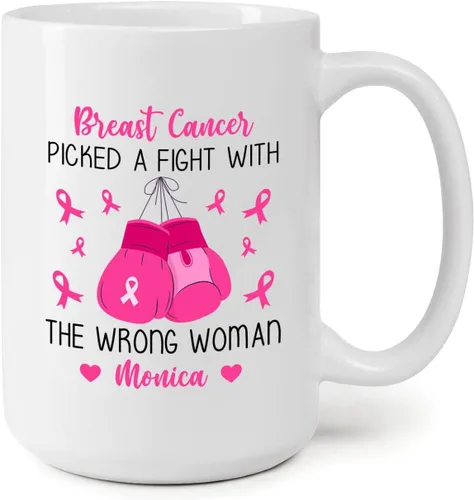 Miniatura 10 de Taza personalizada para sobrevivientes de cáncer, taza de cáncer de mama, taza de cinta rosa, regalo para sobreviviente de cáncer de mama, taza
