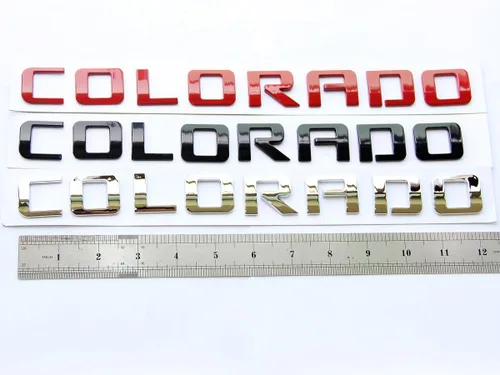 Miniatura 4 de Yoaoo 3 piezas OEM Emblemas de letras para Colorado Compatible con Colorado Brillante 2007-2019 (Negro)