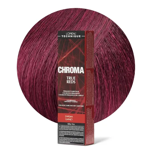 L'Oréal Technique Chroma True Reds Permanent Hair Color - Red Dye For Long-Lasting Color, For Light, Dark and Gray Hair Granates