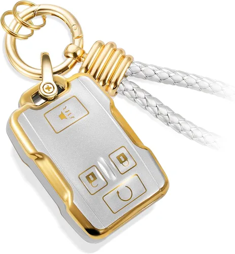 Miniatura 17 de Funda para Llavero Mercedes con Llavero de Cuerda Trenzada de Metal, Funda de Llave Suave Mejorada para Carcasa de Llavero Remoto Inteligente Sin