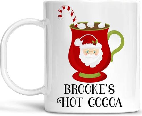 Taza personalizada de los niños de los personajes del cacao caliente del día festivo con nombre, polímero ligero