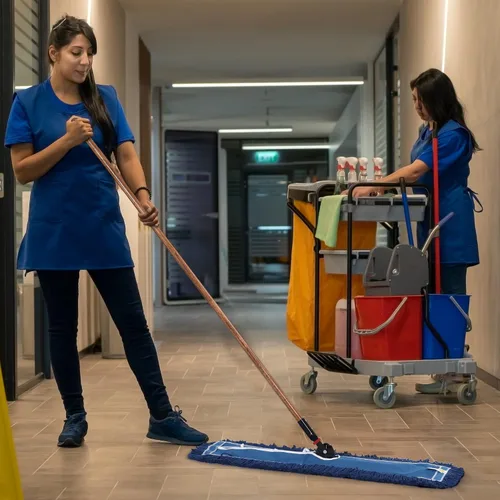Miniatura 6 de Matthew Cleaning - Cabezales de repuesto lavables de algodón de resistencia industrial de 24 pulgadas para uso residencial y comercial, ajuste a Azul
