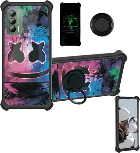 Miniatura 61 de Aroepurt Funda compatible con Nothing Phone 2a Phone Case Cover [PC duro + silicona suave] [soporte de anillo] [efecto luminoso] YGH-BQ