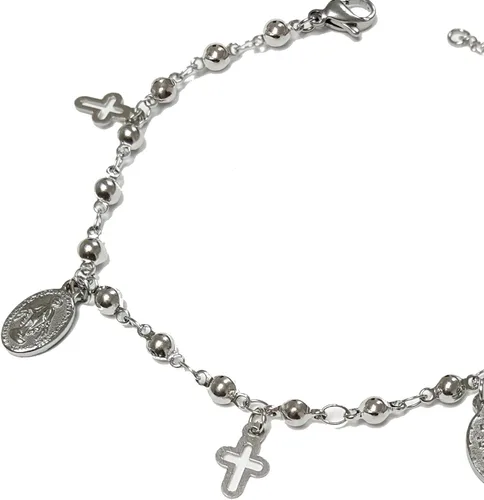 Miniatura 2 de CatólicaRosario Pray pulsera con 5charms- Medalla Milagrosa Cruz y Charms
