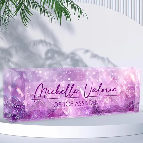 Miniatura 18 de Placa de nombre de escritorio personalizada, placas de identificación acrílicas para escritorio, decoración de oficina, regalos personalizados