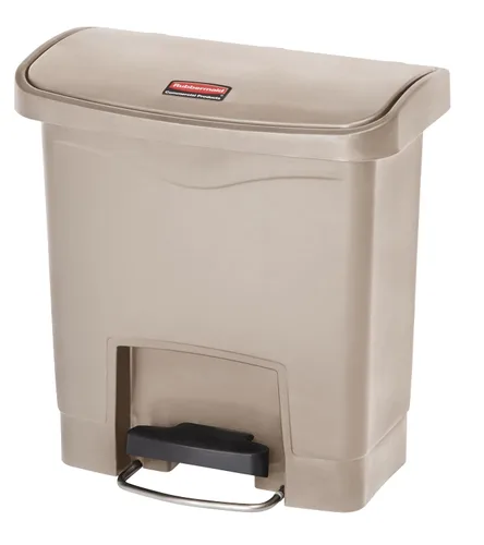Miniatura 11 de Rubbermaid Commercial Products - Bote de basura Streamline Slim con pedal Papelera de plástico, 4 galones (15 litros), color rojo, con manos