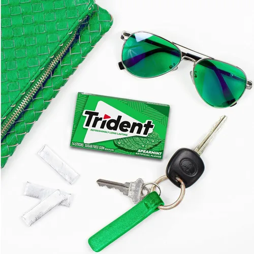 Miniatura 10 de Trident Goma de mascar de menta verde sin azúcar, 3 paquetes de 14 piezas (42 piezas en total)