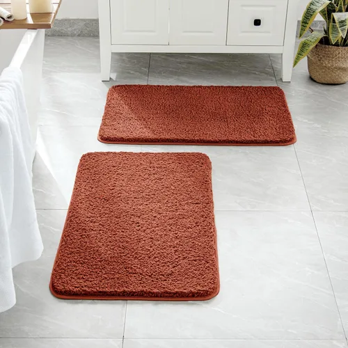 Miniatura 38 de MIULEE Juego de 2 alfombras de baño antideslizantes peludas extra gruesas y suaves, alfombrillas de baño de microfibra suave absorbente de agua