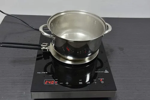 Miniatura 9 de Difusor de calor Placa adaptadora de inducción de acero inoxidable para café y leche, utensilios de cocina de inducción para estufa eléctrica
