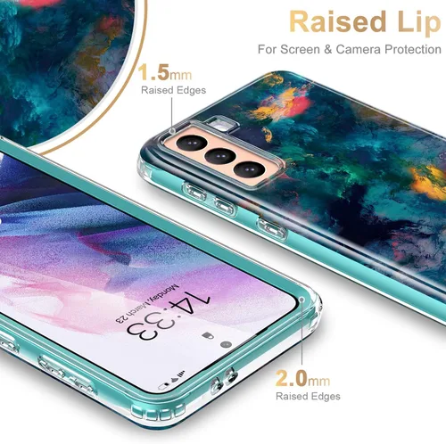 Miniatura 4 de ESDOT - Funda protectora para celular Samsung Galaxy S21, de grado militar, resiste caídas de 21 pies (probado), con diseños modernos, para niñas