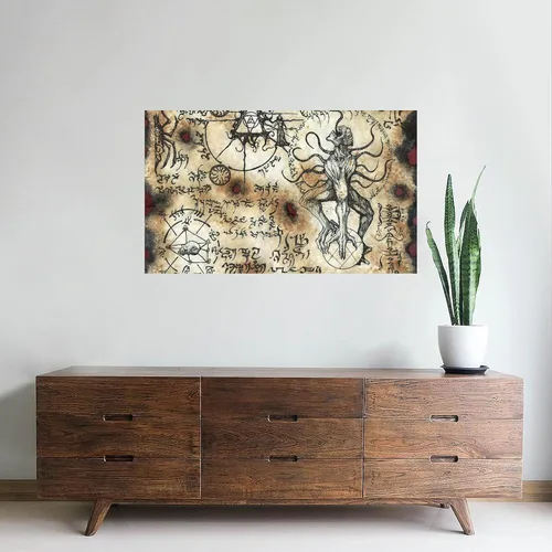 Miniatura 3 de CafePress Nyarlathotep Scroll - Vinilo adhesivo de pared de 35 x 21 pulgadas, vinilo reutilizable