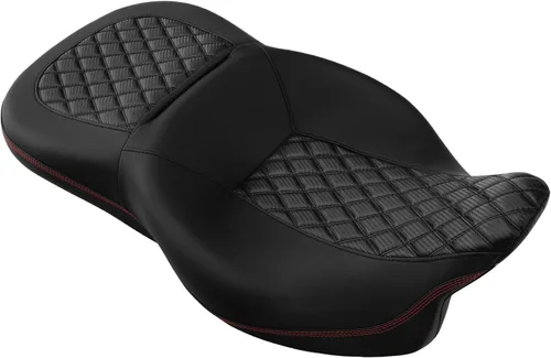 Miniatura 11 de C.C. RIDER Asiento de conductor, piloto y pasajero de una pieza con diamante, asiento de 2 plazas para Harley Touring Road King FLHR, Street Glide