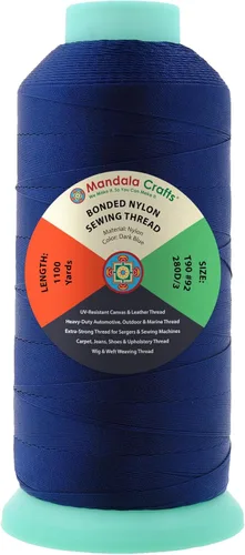 Miniatura 59 de Mandala Crafts - Hilo de nailon para coser cuero, tapicería, mezclilla y para trenzar el pelo; resistente, 1500 yardas, tamaño 69 T70 Marrón