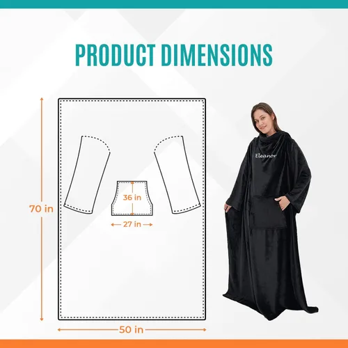 Miniatura 4 de Personalized Passion - Manta con nombre personalizado para hombres y mujeres adultos Manta de forro polar suave y cómoda con bolsillos