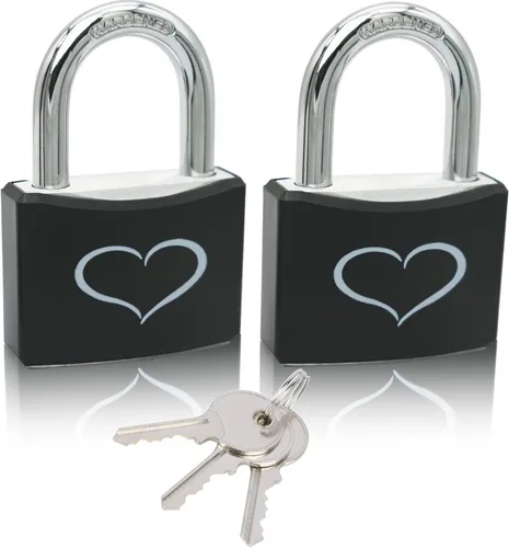 Paquete de 2 candados con 3 llaves, cerradura de casillero con cuerpo de bloqueo de aluminio de 1-9/16 pulgadas (1.575 in) de ancho, candado con