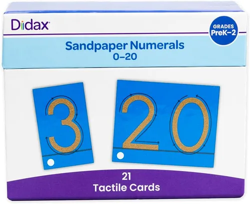 Didax Educational Resources Números de papel de lija 0-20 Tarjetas
