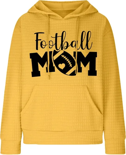 Miniatura 7 de YAFINMO Sudadera con capucha de fútbol americano para mujer, talla grande, para el día del juego, sudaderas con gráficos de fútbol americano, trajes